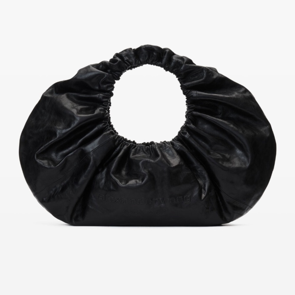 NEW Alexander Wang crescent large shoulder bag in crackle patent leather.